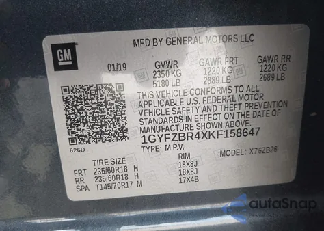 2019 Cadillac Xt4 Luxury z USA, uszkodzony, nr VIN 1GYFZBR4XKF158647